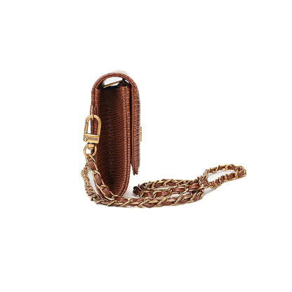 Bolsa Carteira Santa Lolla Terracota Lizard Corrente