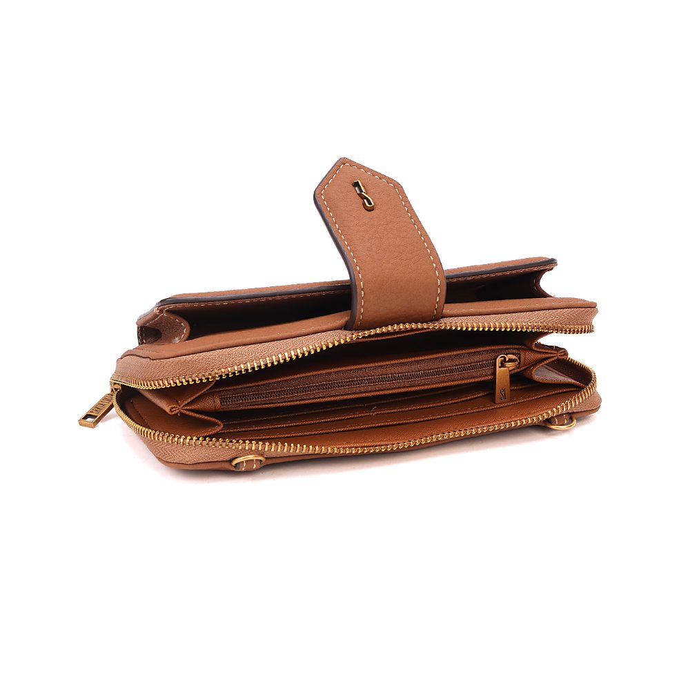 Bolsa Carteira Tiracolo Santa Lolla Caramelo Zíper