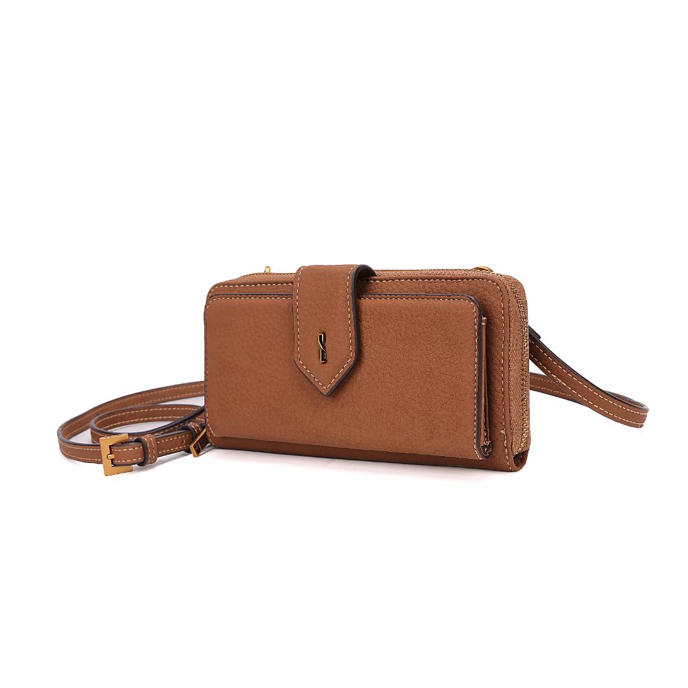 Bolsa Carteira Tiracolo Santa Lolla Caramelo Zíper