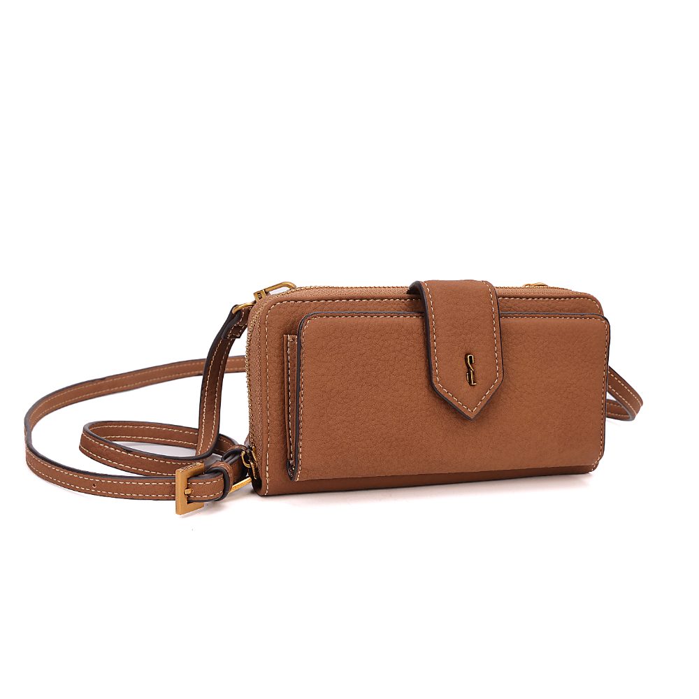 Bolsa Carteira Tiracolo Santa Lolla Caramelo Zíper