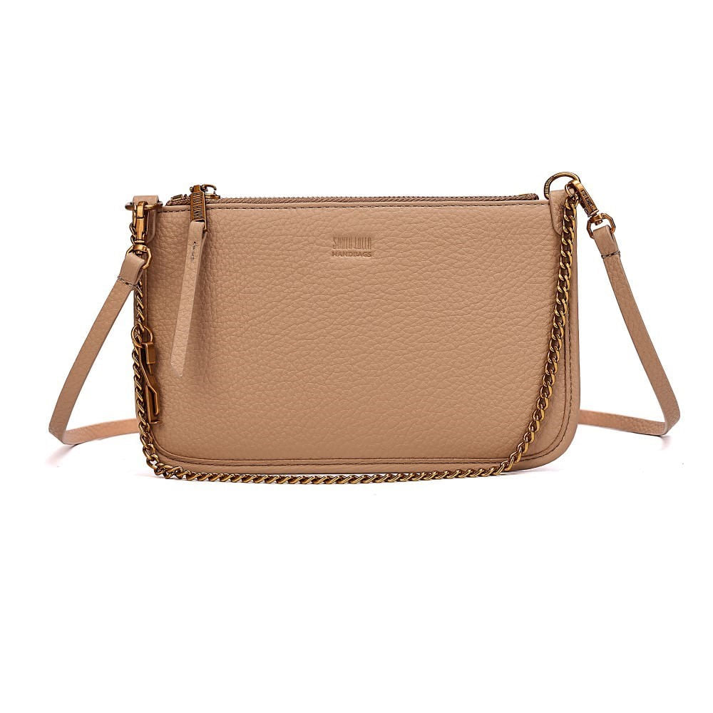 Bolsa Clutch Bege Santa Lolla Alça Dupla 