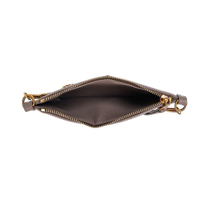 Bolsa Clutch Cinza Santa Lolla Alça Dupla 