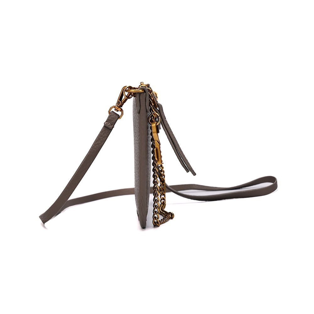 Bolsa Clutch Cinza Santa Lolla Alça Dupla 