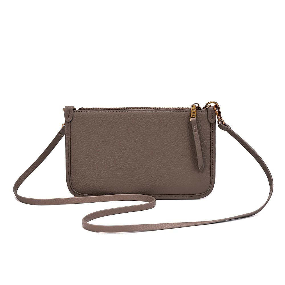 Bolsa Clutch Cinza Santa Lolla Alça Dupla 