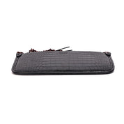 Bolsa Clutch Croco Preta Santa Lolla Alça Dupla 