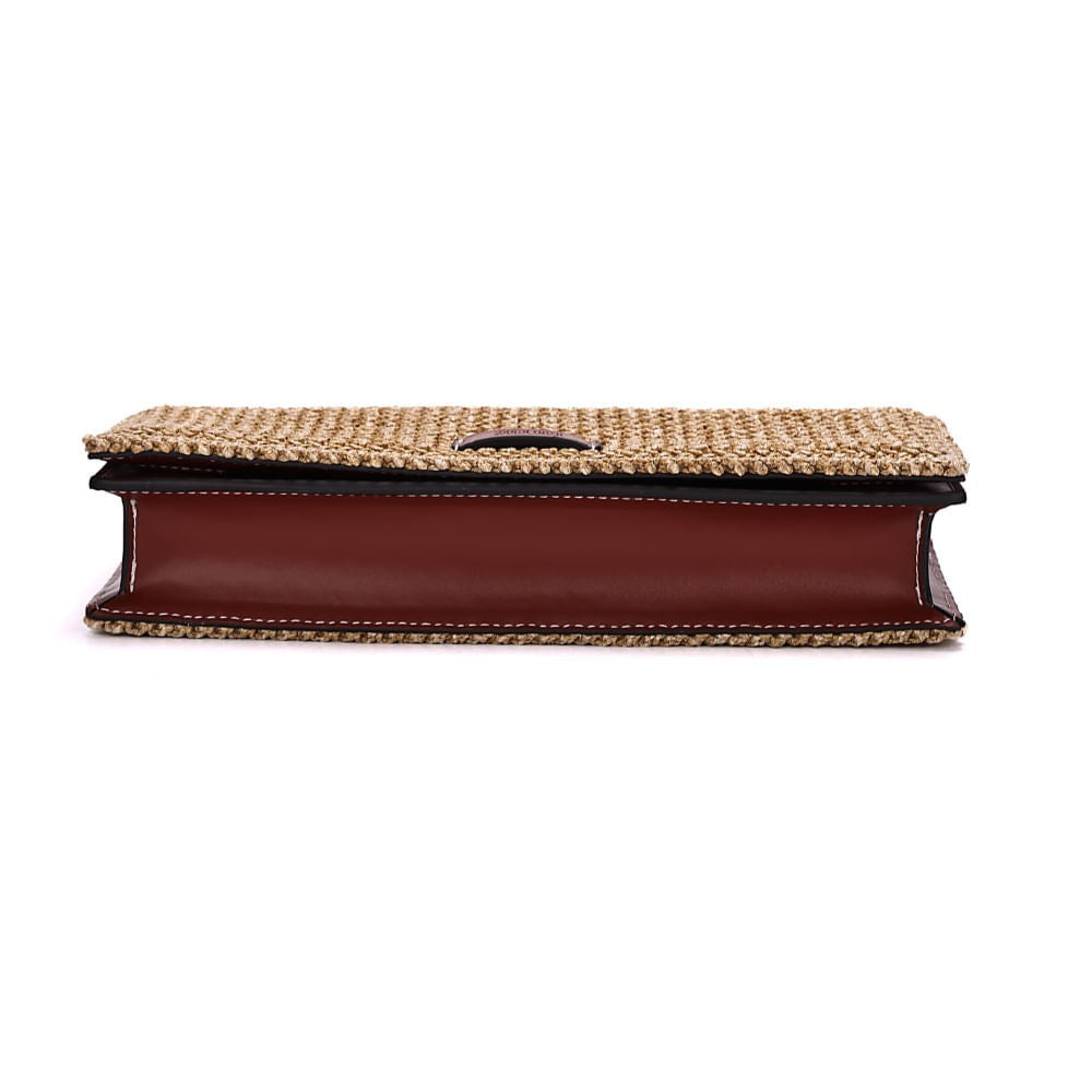 Bolsa Clutch De Mão Santa Lolla Bege Tramada 