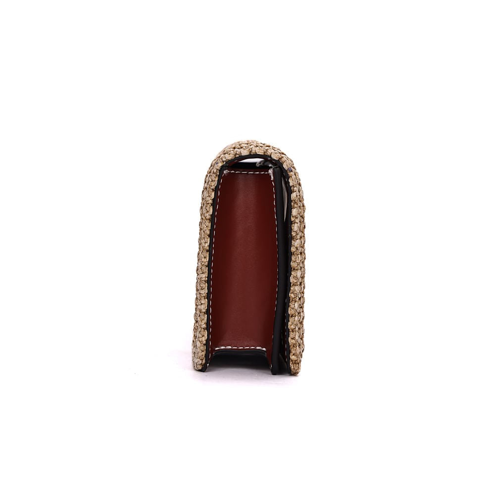 Bolsa Clutch De Mão Santa Lolla Bege Tramada 