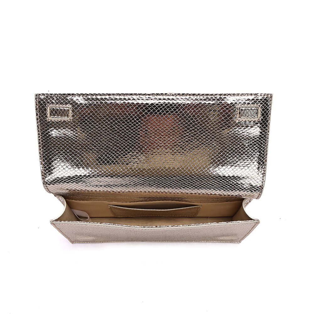 Bolsa Clutch De Mão Santa Lolla Dourada 
