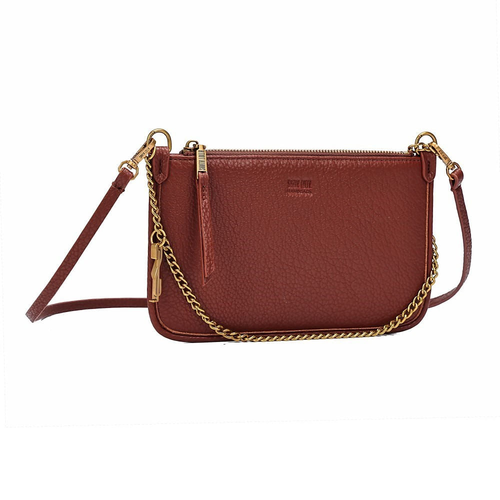 Bolsa Clutch Marrom Santa Lolla Alça Dupla 