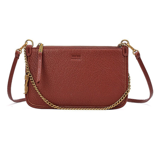 Bolsa Clutch Marrom Santa Lolla Alça Dupla 