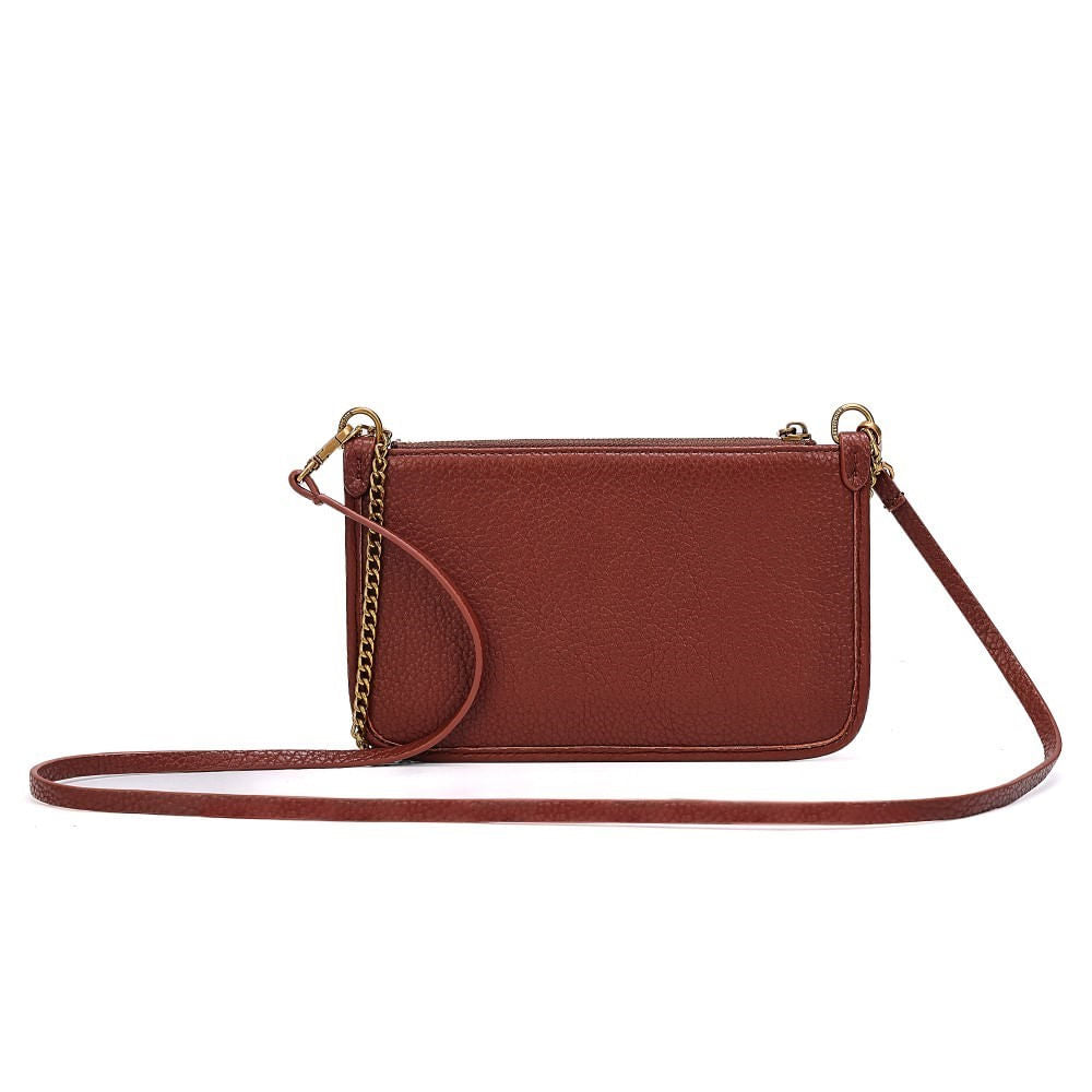 Bolsa Clutch Marrom Santa Lolla Alça Dupla 