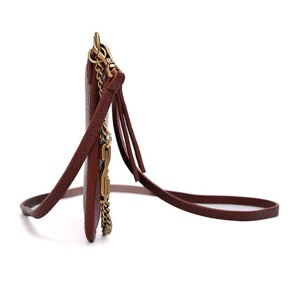 Bolsa Clutch Marrom Santa Lolla Alça Dupla 