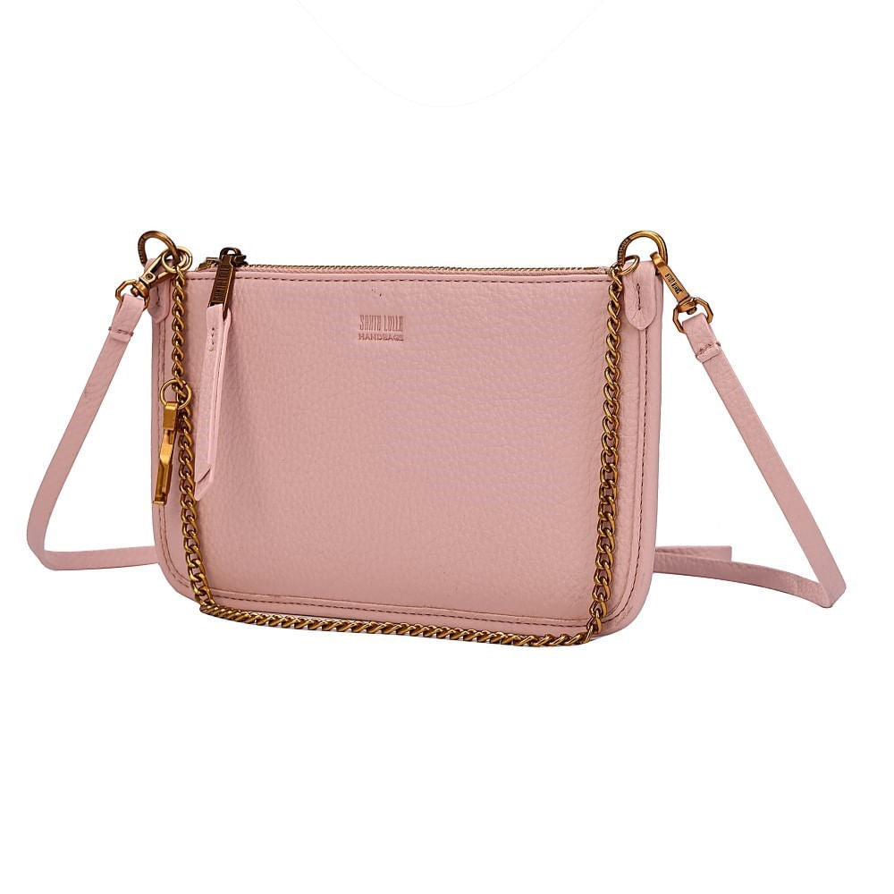 Bolsa Clutch Rosa Santa Lolla Alça Dupla 