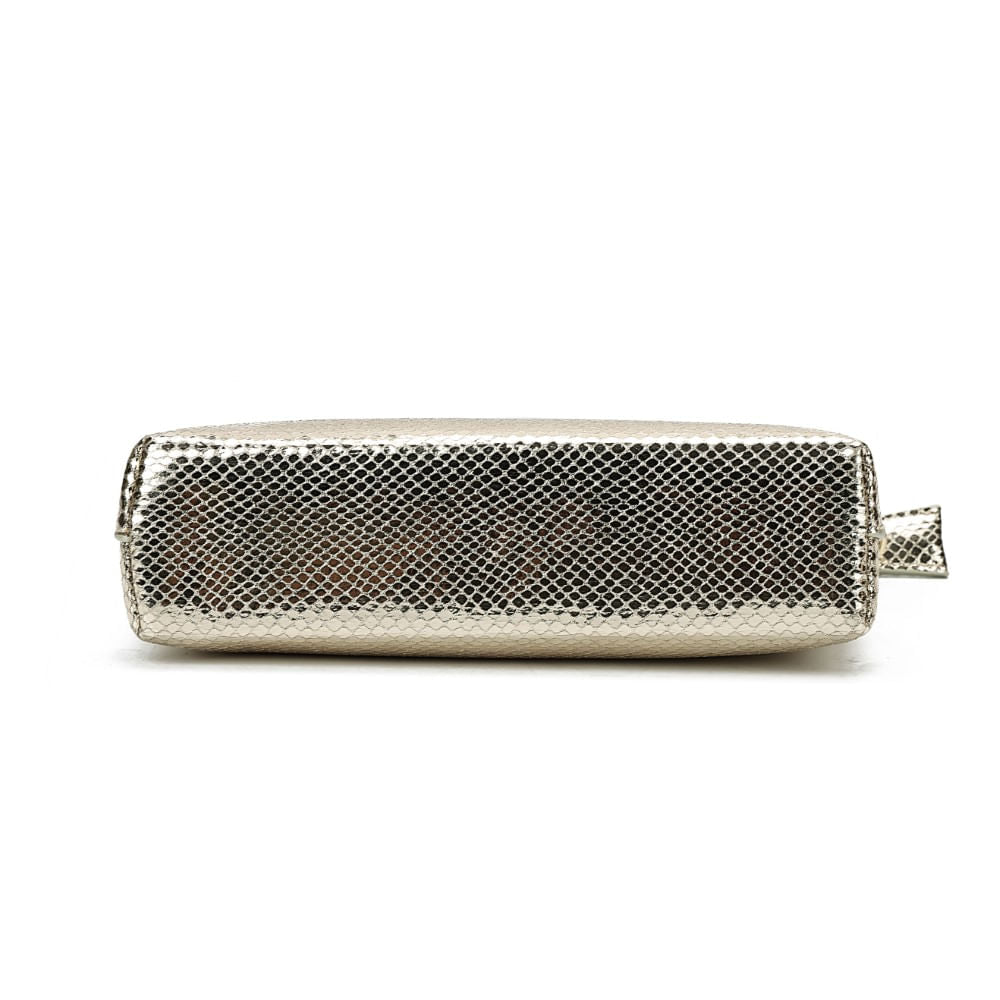 Bolsa Clutch Santa Lolla Dourada Metalizada Alça Transversal