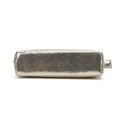 Bolsa Clutch Santa Lolla Dourada Metalizada Alça Transversal