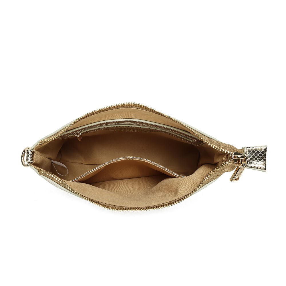 Bolsa Clutch Santa Lolla Dourada Metalizada Alça Transversal