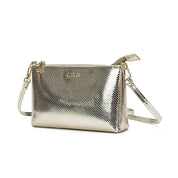 Bolsa Clutch Santa Lolla Dourada Metalizada Alça Transversal