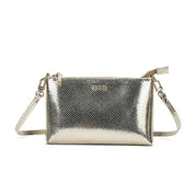 Bolsa Clutch Santa Lolla Dourada Metalizada Alça Transversal