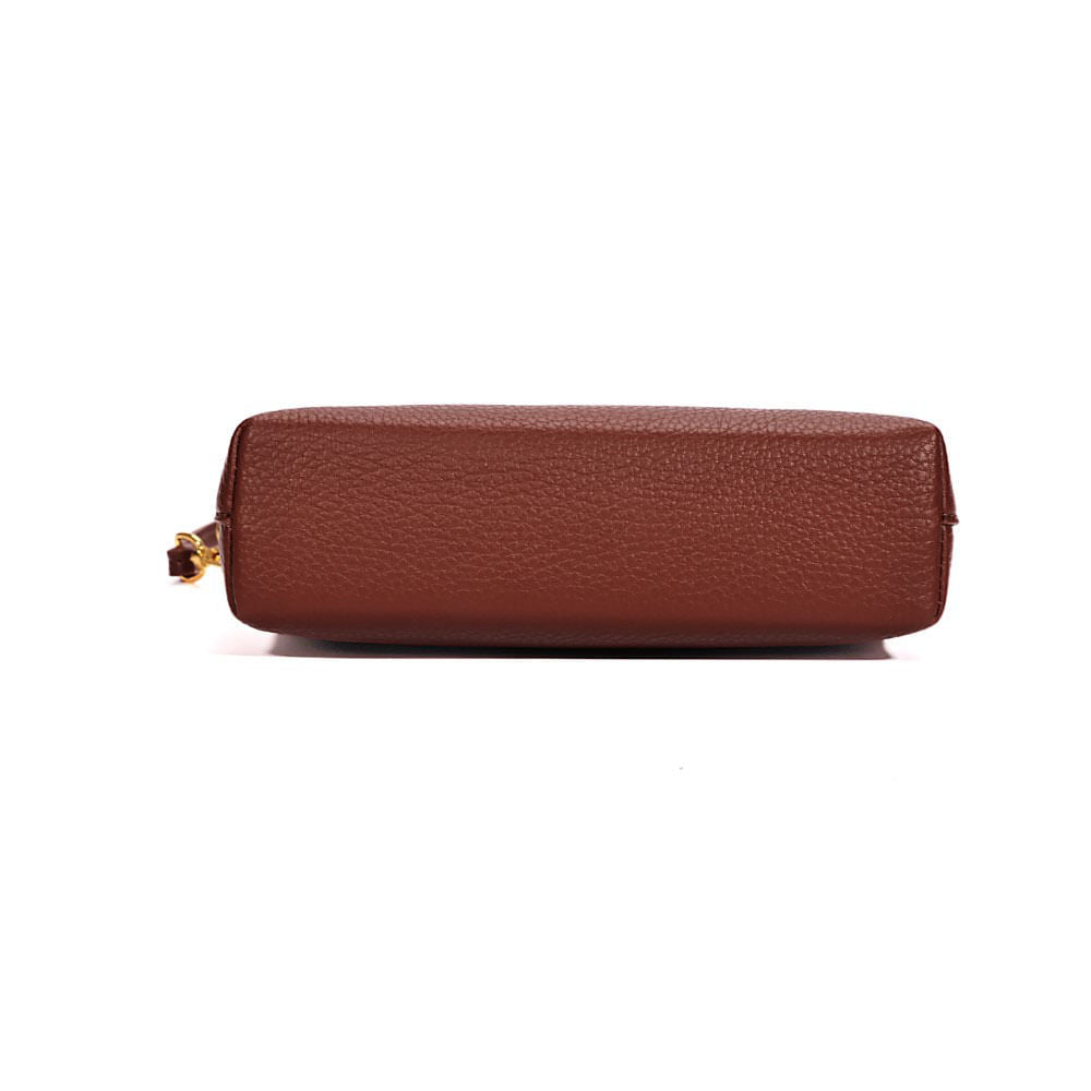 Bolsa Clutch Santa Lolla Marrom Alça Transversal