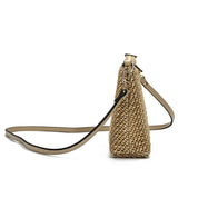 Bolsa Clutch Santa Lolla Palha Tramado Alça Transversal