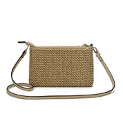 Bolsa Clutch Santa Lolla Palha Tramado Alça Transversal