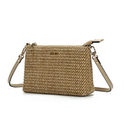 Bolsa Clutch Santa Lolla Palha Tramado Alça Transversal