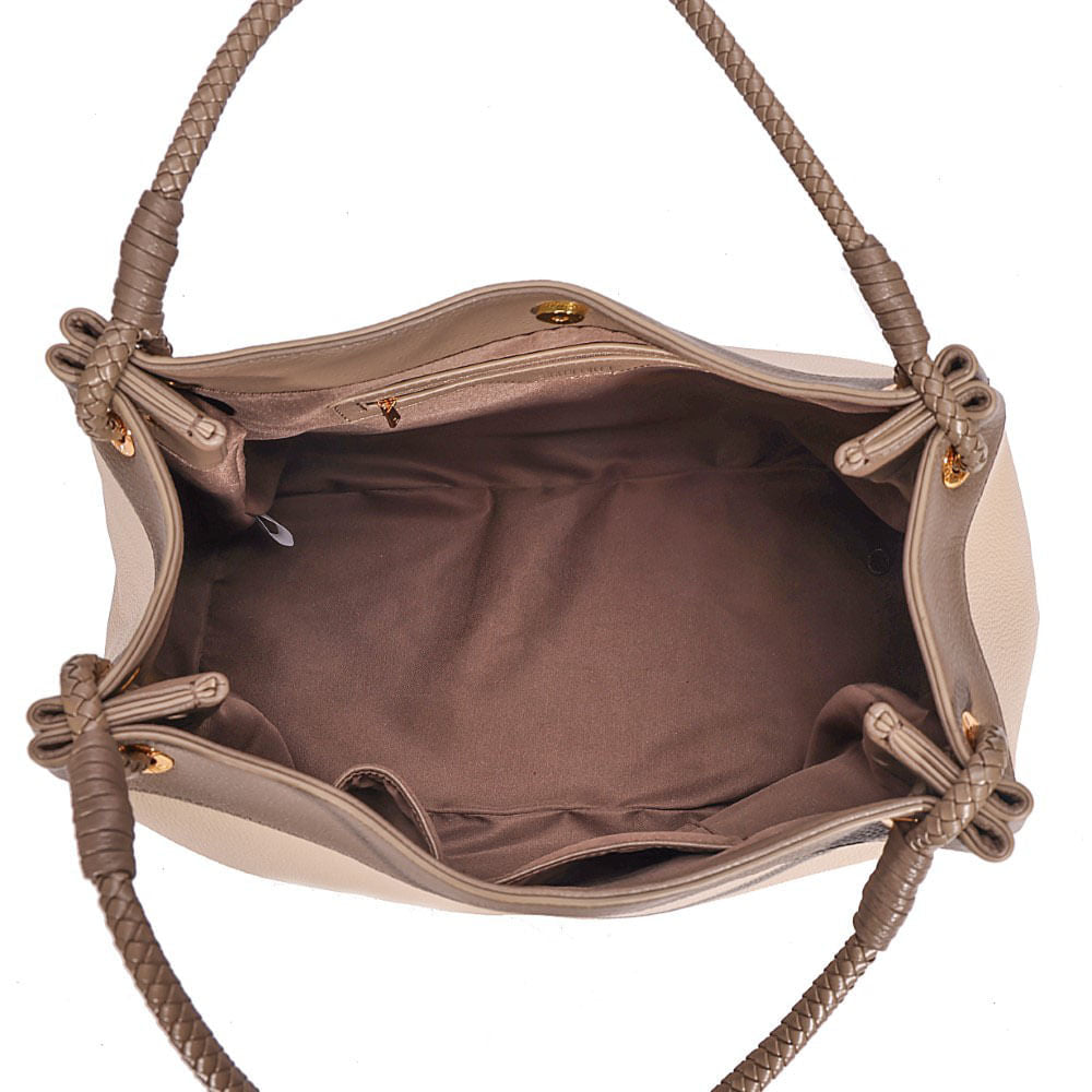 Bolsa De Ombro Grande Santa Lolla Bege
