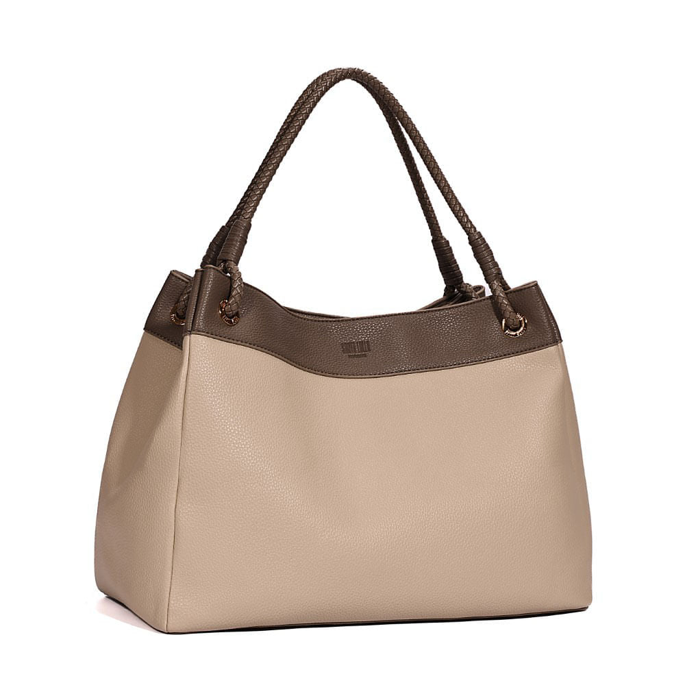 Bolsa De Ombro Grande Santa Lolla Bege
