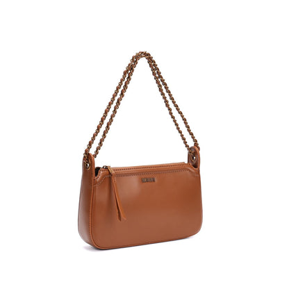 Bolsa De Ombro Santa Lolla Marrom Alça Correntes