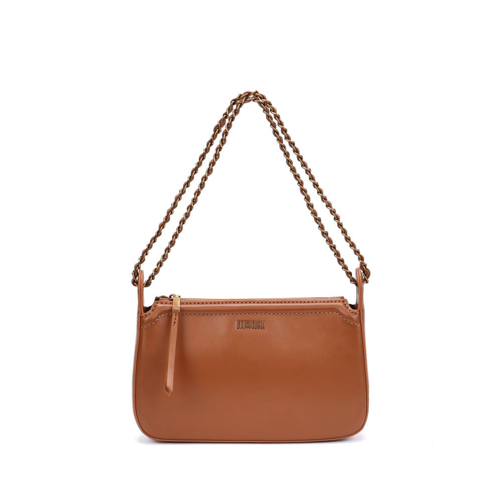 Bolsa De Ombro Santa Lolla Marrom Alça Correntes