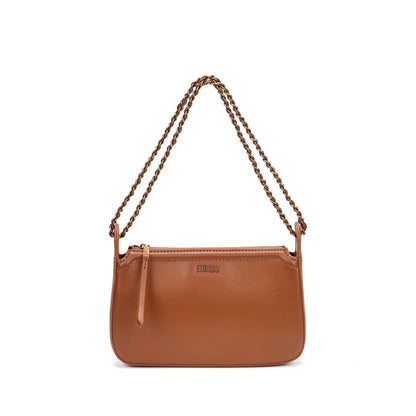 Bolsa De Ombro Santa Lolla Marrom Alça Correntes