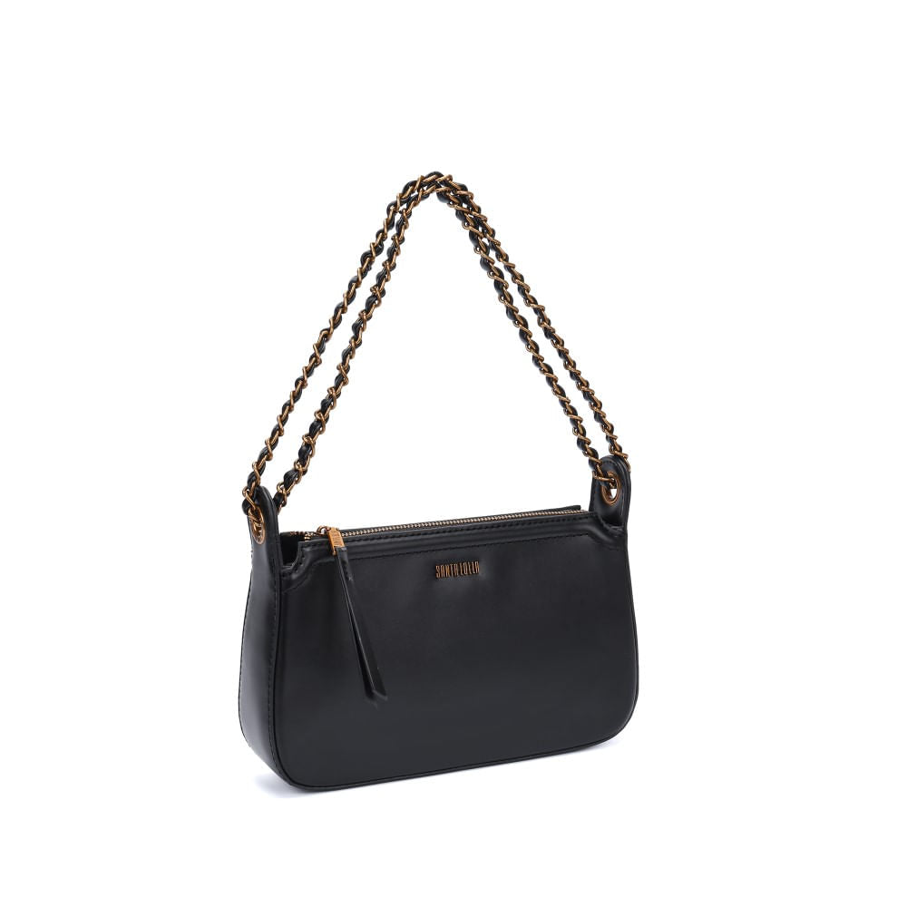 Bolsa De Ombro Santa Lolla Preta Alça Correntes