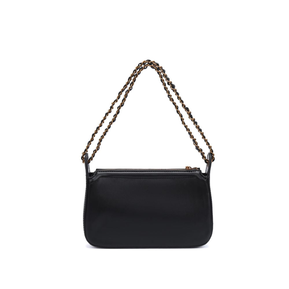 Bolsa De Ombro Santa Lolla Preta Alça Correntes