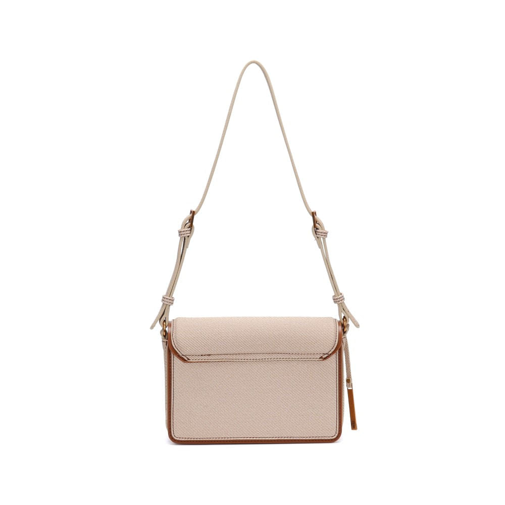 Bolsa Envelope Santa Lolla Bege Canvas Alça De Ombro