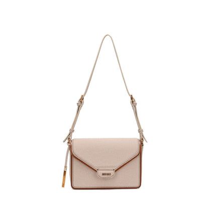 Bolsa Envelope Santa Lolla Bege Canvas Alça De Ombro