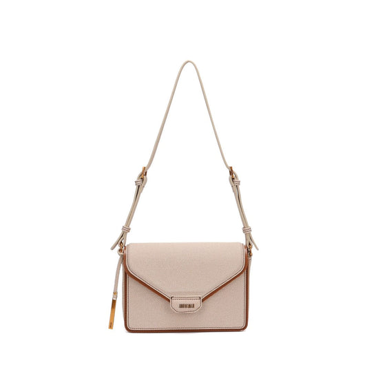 Bolsa Envelope Santa Lolla Bege Canvas Alça De Ombro