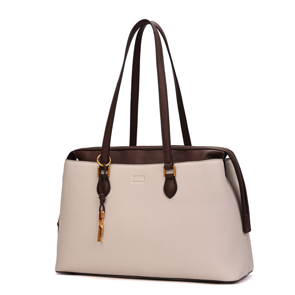 Bolsa Grande Bege Santa Lolla Alça De Ombro 