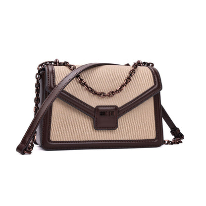 Bolsa Marrom Canvas Santa Lolla Alça Transversal 