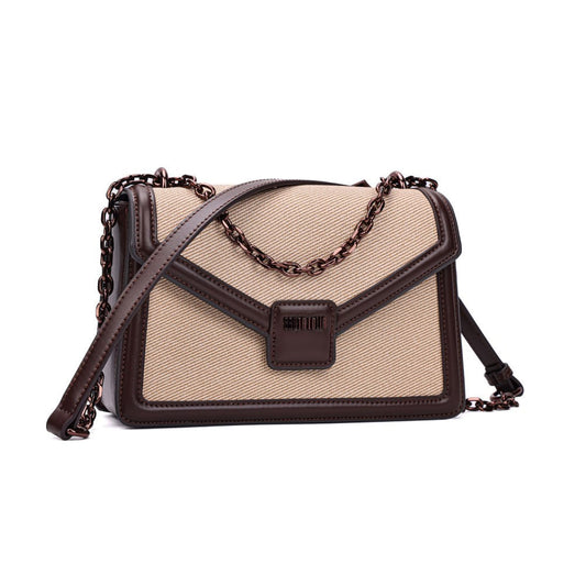 Bolsa Marrom Canvas Santa Lolla Alça Transversal 