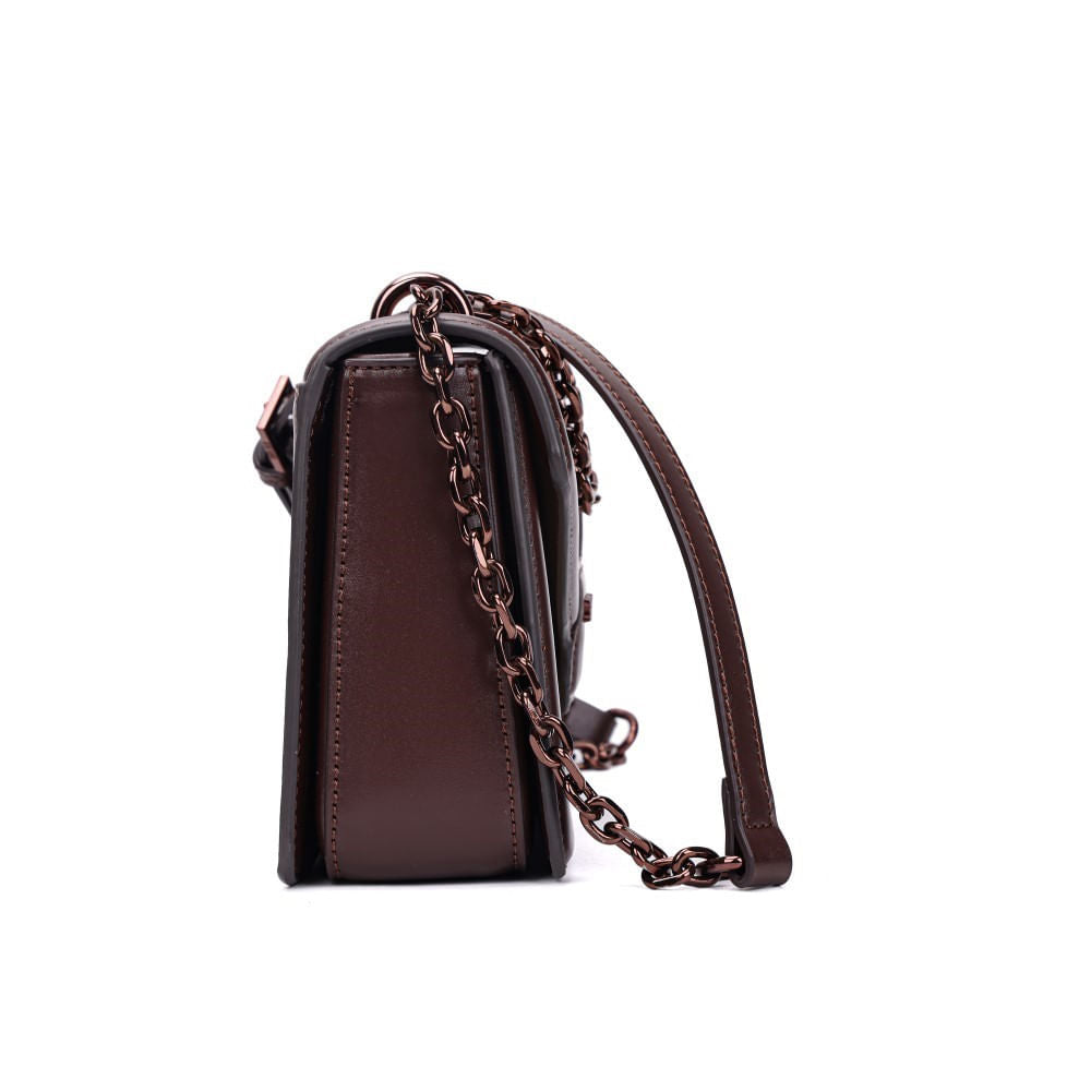 Bolsa Marrom Canvas Santa Lolla Alça Transversal 