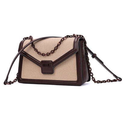 Bolsa Marrom Canvas Santa Lolla Alça Transversal 