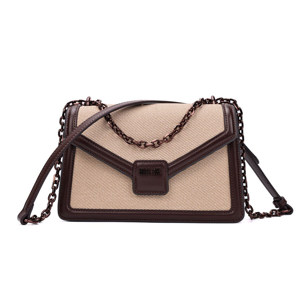 Bolsa Marrom Canvas Santa Lolla Alça Transversal 