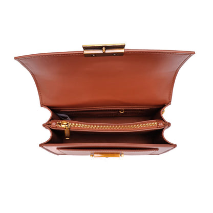 Bolsa Marrom Santa Lolla Alça Corrente Transversal 