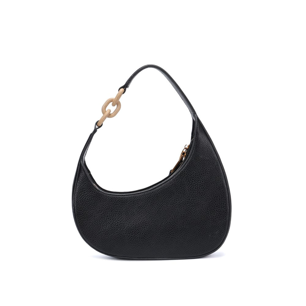 Bolsa Meia Lua Santa Lolla Preta Alça De Ombro