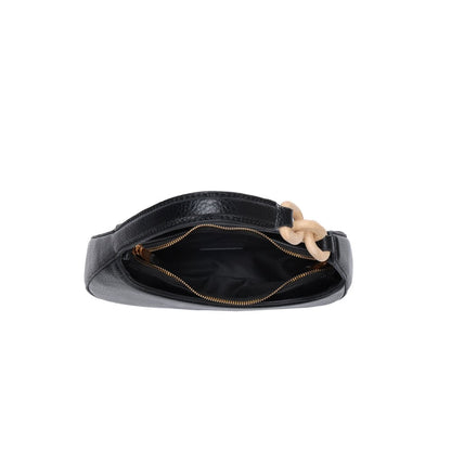 Bolsa Meia Lua Santa Lolla Preta Alça De Ombro