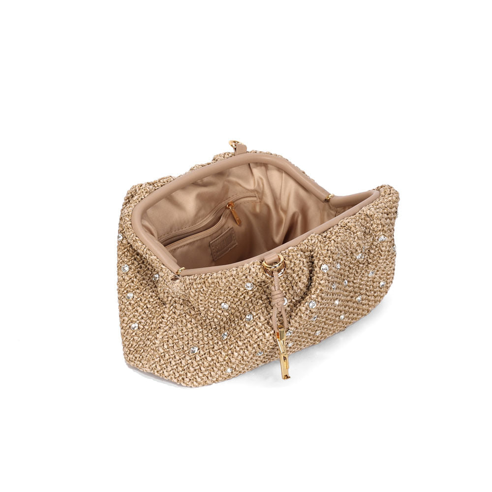 Bolsa Pouch Santa Lolla Bege Tramada Transversal