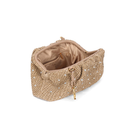 Bolsa Pouch Santa Lolla Bege Tramada Transversal