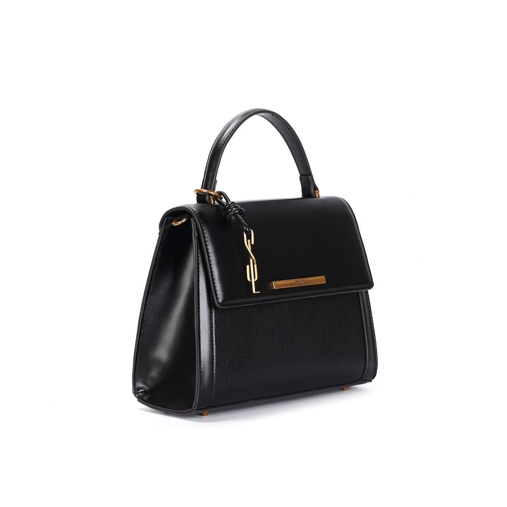 Bolsa Quadrada Santa Lolla Preta Alça Transversal