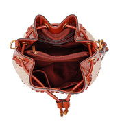Bolsa Saco Santa Lolla Bege Bicolor Alça Tiracolo