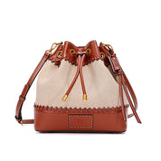 Bolsa Saco Santa Lolla Bege Bicolor Alça Tiracolo